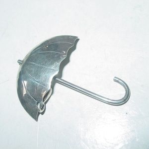 Sterling Umbrella w/Raindrop Brooch